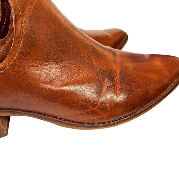 Steve Madden Austin Cognac Brown Leather Cowboy Ankle Booties Women's Size 9.5M - Picture 12 of 14